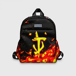 Детский рюкзак Doom огненное лого, цвет: 3D-принт
