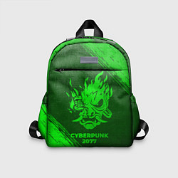 Детский рюкзак Cyberpunk 2077 - green gradient, цвет: 3D-принт