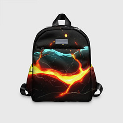 Детский рюкзак Лава в черной текстуре, цвет: 3D-принт