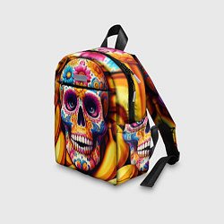 Детский рюкзак Цветочный череп среди бананов - нейроарт, цвет: 3D-принт — фото 2