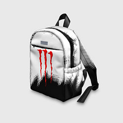 Детский рюкзак Monster energy чёрно белые краски, цвет: 3D-принт — фото 2