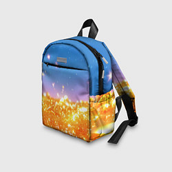 Детский рюкзак Золотые шарики на голубом фоне, цвет: 3D-принт — фото 2