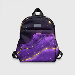 Детский рюкзак Фиолетовая текстура с золотыми звездочками, цвет: 3D-принт