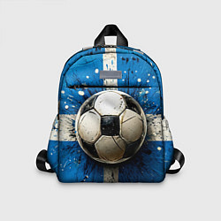 Детский рюкзак Футбольный мяч на синем, цвет: 3D-принт