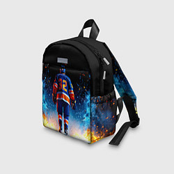 Детский рюкзак Хоккеист в синем пламени, цвет: 3D-принт — фото 2