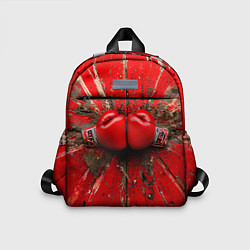 Детский рюкзак Кикбоксеркие перчатки в красном, цвет: 3D-принт