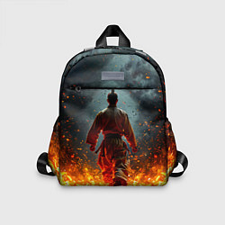 Детский рюкзак Кунг-фу боец в огне, цвет: 3D-принт