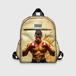 Детский рюкзак Муай Тай боец в бежевом, цвет: 3D-принт