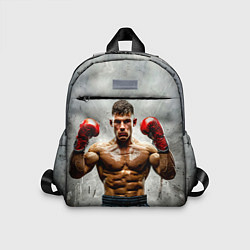 Детский рюкзак Боксер на сером, цвет: 3D-принт