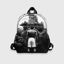 Детский рюкзак Мухаммед Али в черном дыму, цвет: 3D-принт