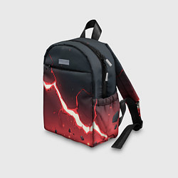 Детский рюкзак Красная молния на черной текстуре, цвет: 3D-принт — фото 2