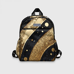 Детский рюкзак Выпуклая золотая текстура на черном, цвет: 3D-принт