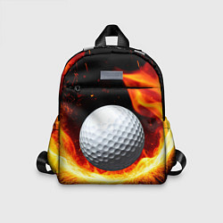 Детский рюкзак Мяч для гольфа в огне, цвет: 3D-принт