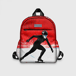Детский рюкзак Скоростной бег на коньках в красном, цвет: 3D-принт