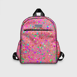 Детский рюкзак Розовый с разноцветными брызгами, цвет: 3D-принт