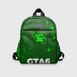 Детский рюкзак GTA6 - green gradient по-центру, цвет: 3D-принт