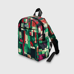 Детский рюкзак Абстракция красно-зелёный геометричный, цвет: 3D-принт — фото 2