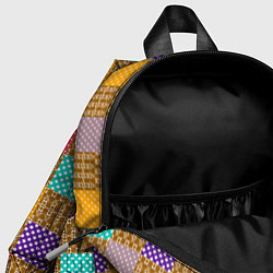 Детский рюкзак Разноцветные квадратные лоскуты пэчворк, цвет: 3D-принт — фото 2