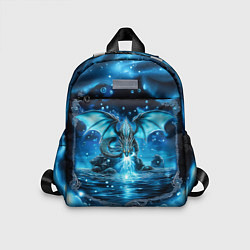 Детский рюкзак Водный дракон - голубое сияние, цвет: 3D-принт