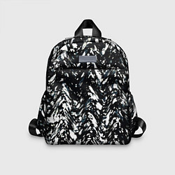 Детский рюкзак Искажённый пёстрый чёрно-белый, цвет: 3D-принт