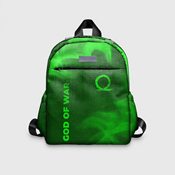 Детский рюкзак God of War - green gradient вертикально, цвет: 3D-принт