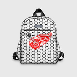 Детский рюкзак Детройт Ред Уингз - белые соты, цвет: 3D-принт