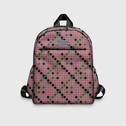 Детский рюкзак Коричневая с черным и зеленым плитка, цвет: 3D-принт