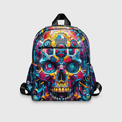 Детский рюкзак Кибер череп - нейроарт паттерн, цвет: 3D-принт