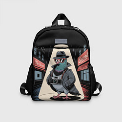 Детский рюкзак Голубь шпион со старым фотоаппаратом в городе, цвет: 3D-принт