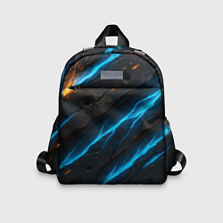 Детский рюкзак Камуфляж с неоновыми синими вставками, цвет: 3D-принт