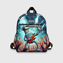 Детский рюкзак Бендер рок гитарист - группа Футурама, цвет: 3D-принт