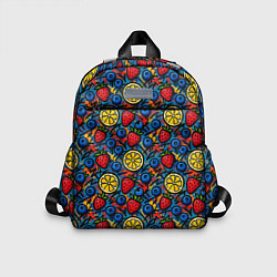 Детский рюкзак Ягоды и фрукты паттерн, цвет: 3D-принт