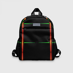 Детский рюкзак Color black green orange stripes, цвет: 3D-принт