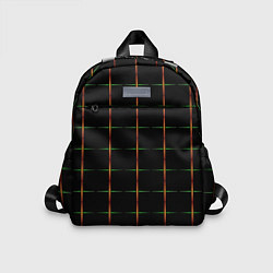 Детский рюкзак Color black orange green crosses, цвет: 3D-принт