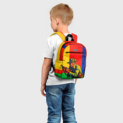 Детский рюкзак Австралийский ретро солдат поп-арт, цвет: 3D-принт — фото 2