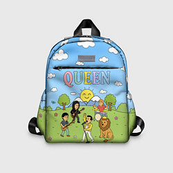 Детский рюкзак Queen мультяшный стиль на поляне, цвет: 3D-принт