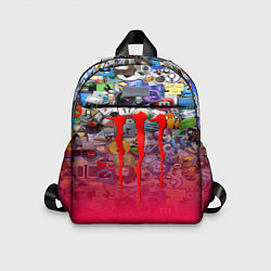 Детский рюкзак Monster energy social stiker, цвет: 3D-принт