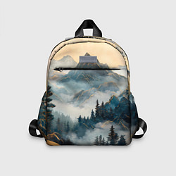 Детский рюкзак Японские горы и туман, цвет: 3D-принт
