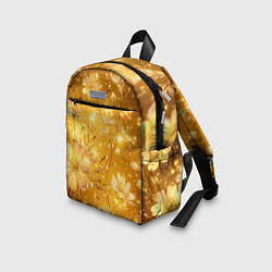 Детский рюкзак Цветочный золотой с искрами, цвет: 3D-принт — фото 2