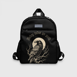 Детский рюкзак Ворона сидит на ветке на фоне полной луны, цвет: 3D-принт