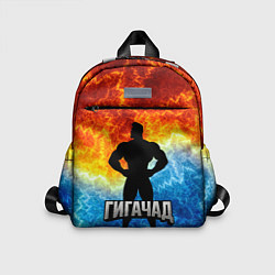 Детский рюкзак Гагачад на фоне огня, цвет: 3D-принт
