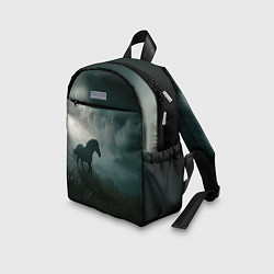 Детский рюкзак Лошадь в поле - буря, цвет: 3D-принт — фото 2