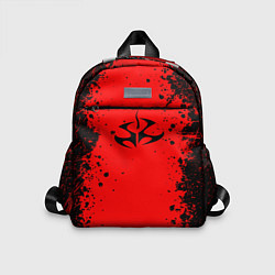 Детский рюкзак Эмблема hitman на красном фоне, цвет: 3D-принт