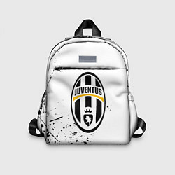 Детский рюкзак Ювентус черные краски всплеск, цвет: 3D-принт
