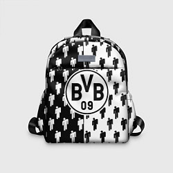 Детский рюкзак Borussia черно белые люди, цвет: 3D-принт