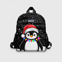 Детский рюкзак Пингвин в шапке Санты, цвет: 3D-принт