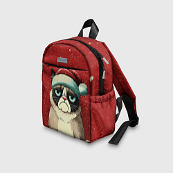Детский рюкзак Грустный Новогодний мем котик, цвет: 3D-принт — фото 2