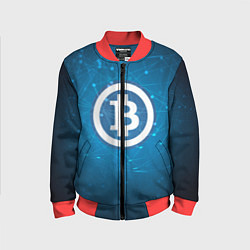 Бомбер детский Bitcoin Blue, цвет: 3D-красный