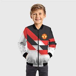 Бомбер детский Manchester United: Stipe, цвет: 3D-черный — фото 2