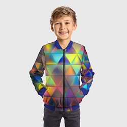Бомбер детский Разноцветные треугольники, цвет: 3D-синий — фото 2
